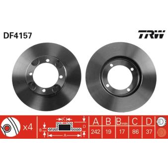 Jeu de 2 disques de frein avant TRW OEM 5171228000D Jeu de 2 disques de frein avant TRW OEM 5171228000D