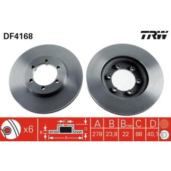 Jeu de 2 disques de frein avant TRW OEM 4144106211