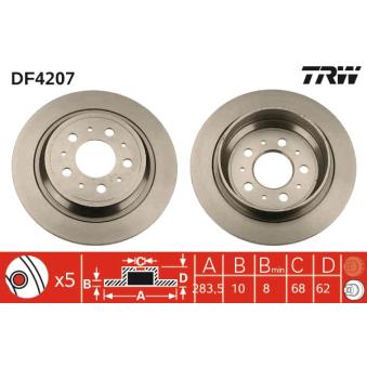 Jeu de 2 disques de frein arrière TRW OEM 31262094