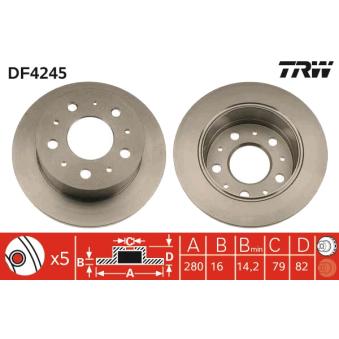 Jeu de 2 disques de frein arrière TRW OEM 4246Z3