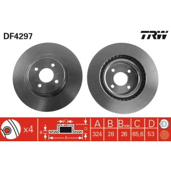 Jeu de 2 disques de frein avant TRW DF4297