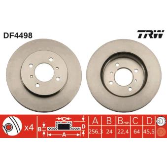 Jeu de 2 disques de frein avant TRW OEM MB699284 Jeu de 2 disques de frein avant TRW OEM MB699284