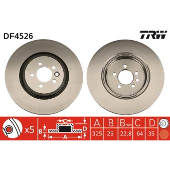 Jeu de 2 disques de frein avant TRW [DF4526]