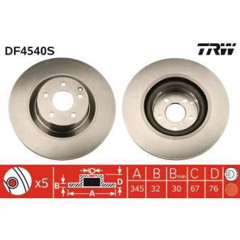 Jeu de 2 disques de frein avant TRW OEM A2204211112 Jeu de 2 disques de frein avant TRW OEM A2204211112