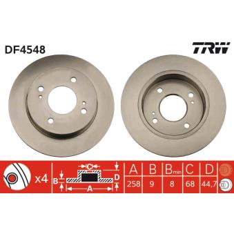 Jeu de 2 disques de frein arrière TRW OEM 4320642R01