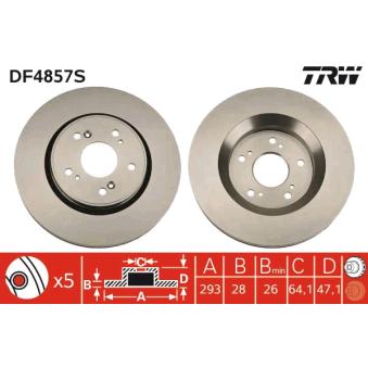 Jeu de 2 disques de frein avant TRW OEM 45251SWWG01