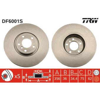 Jeu de 2 disques de frein avant TRW OEM 34116756847 Jeu de 2 disques de frein avant TRW OEM 34116756847