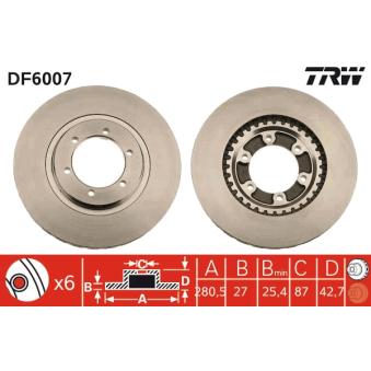 Jeu de 2 disques de frein avant TRW OEM 51712H1000