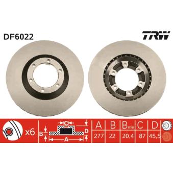 Jeu de 2 disques de frein avant TRW OEM HQ232405
