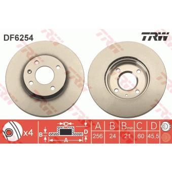 Jeu de 2 disques de frein avant TRW OEM 13502001