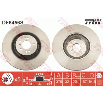 Jeu de 2 disques de frein avant TRW [DF6456S]