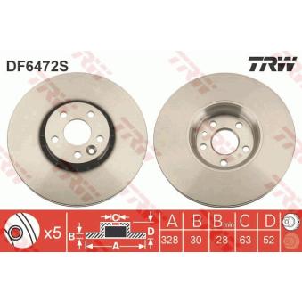Jeu de 2 disques de frein avant TRW OEM 31410568