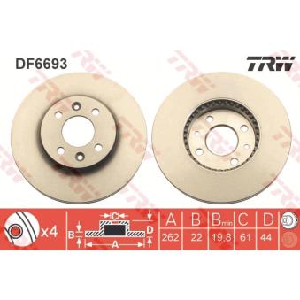 Jeu de 2 disques de frein avant TRW OEM 8671005977