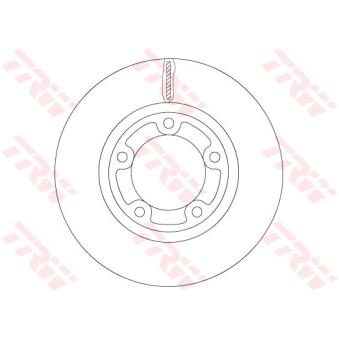Jeu de 2 disques de frein avant TRW DF6712 pour KIA K2500 2.5 CRDi - 131cv