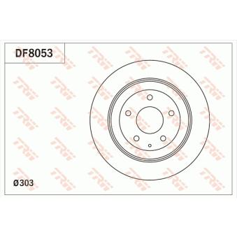 Jeu de 2 disques de frein arrière TRW DF8053 pour MAZDA CX-5 2.0 - 150cv