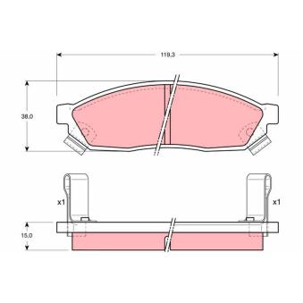 Jeu de 4 plaquettes de frein avant TRW OEM 45022SA0660