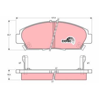 Jeu de 4 plaquettes de frein avant TRW OEM 45022SS0528