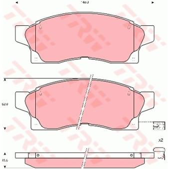 Jeu de 4 plaquettes de frein avant TRW OEM 06450S2HJ00
