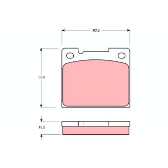 Jeu de 4 plaquettes de frein arrière TRW OEM 272911 Jeu de 4 plaquettes de frein arrière TRW OEM 272911