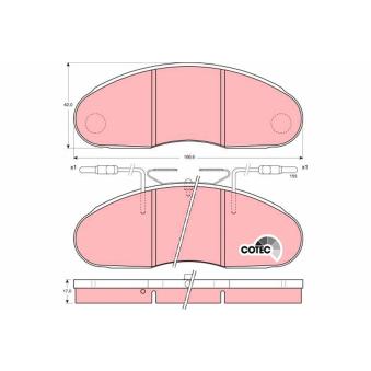 Jeu de 4 plaquettes de frein avant TRW [GDB1077]
