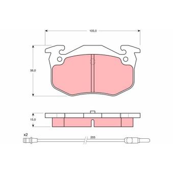 Jeu de 4 plaquettes de frein arrière TRW OEM 7701203635