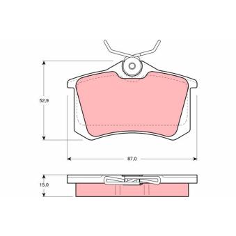 Jeu de 4 plaquettes de frein arrière TRW OEM 1H0698451