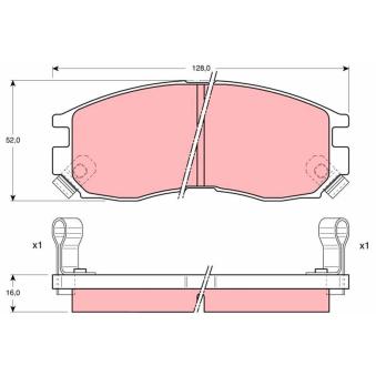 Jeu de 4 plaquettes de frein avant TRW GDB1128 pour MITSUBISHI GALANT 2.0 V6-24 - 150cv