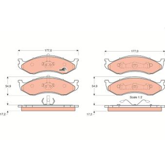 Jeu de 4 plaquettes de frein avant TRW OEM K5533323ZB