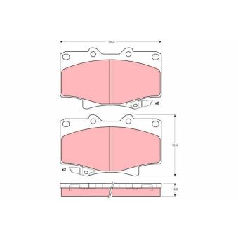 Jeu de 4 plaquettes de frein avant TRW OEM 04465YZZAL