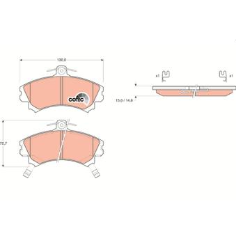 Jeu de 4 plaquettes de frein avant TRW OEM PW890078