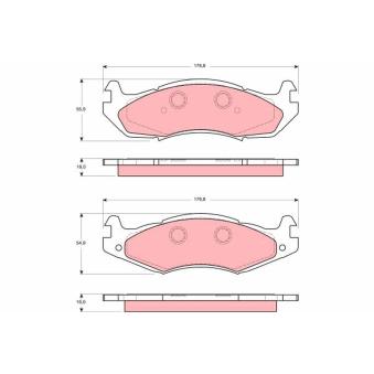 Jeu de 4 plaquettes de frein avant TRW GDB1207 pour JEEP CHEROKEE 2.8 4x4 - 110cv