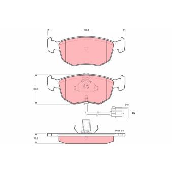 Jeu de 4 plaquettes de frein avant TRW [GDB1213]