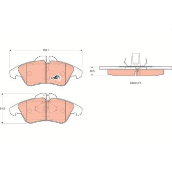 Jeu de 4 plaquettes de frein avant TRW [GDB1220]
