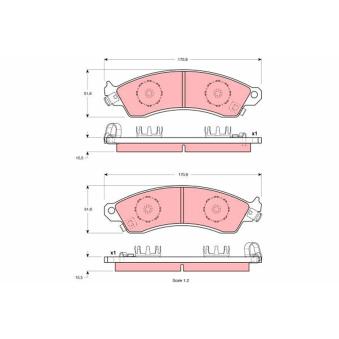 Jeu de 4 plaquettes de frein avant TRW OEM F5ZZ2001A Jeu de 4 plaquettes de frein avant TRW OEM F5ZZ2001A