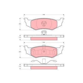 Jeu de 4 plaquettes de frein arrière TRW OEM 05019767AA