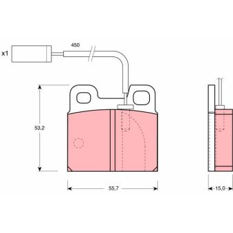 Jeu de 4 plaquettes de frein arrière TRW GDB1250