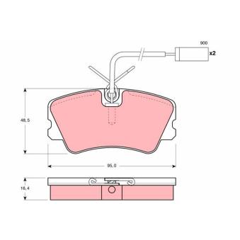 Jeu de 4 plaquettes de frein avant TRW [GDB1251]