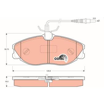 Jeu de 4 plaquettes de frein avant TRW OEM 425144
