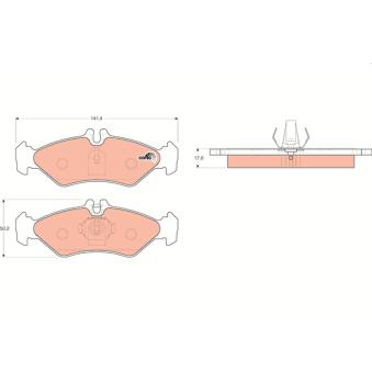 Jeu de 4 plaquettes de frein arrière TRW OEM A0044205620