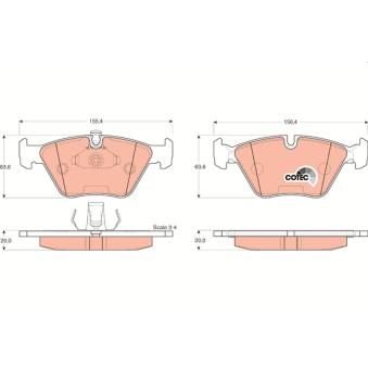 Jeu de 4 plaquettes de frein avant TRW OEM 1163387