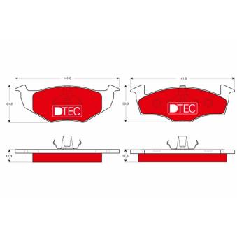 Jeu de 4 plaquettes de frein avant TRW OEM 6N0698151C