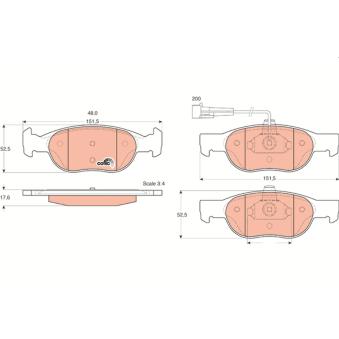 Jeu de 4 plaquettes de frein avant TRW OEM 9947118