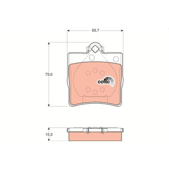 Jeu de 4 plaquettes de frein arrière TRW GDB1335 pour TOYOTA HILUX CLC 160 - 129cv