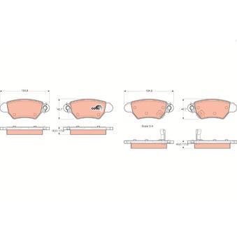 Jeu de 4 plaquettes de frein arrière TRW OEM 1605040