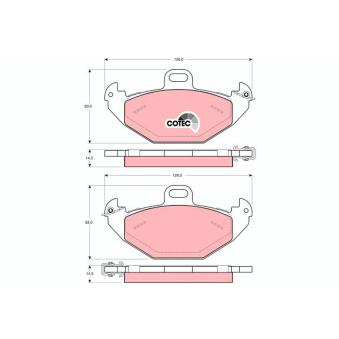 Jeu de 4 plaquettes de frein arrière TRW GDB1353 pour PORSCHE 911 1.9 DTI - 98cv
