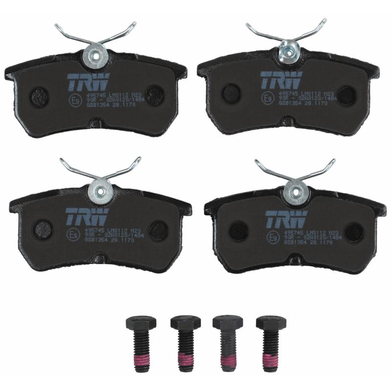 Jeu de 4 plaquettes de frein arrière TRW GDB1354 - Visuel 1