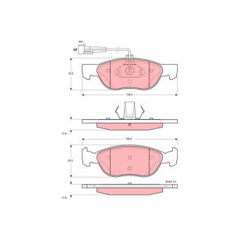 Jeu de 4 plaquettes de frein avant TRW OEM 0009950778