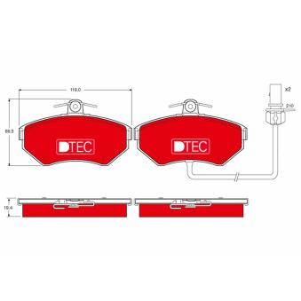 Jeu de 4 plaquettes de frein avant TRW OEM 8E0698151B