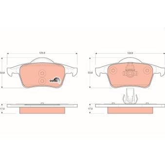 Jeu de 4 plaquettes de frein arrière TRW OEM 8623862