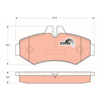 Jeu de 4 plaquettes de frein arrière TRW [GDB1399]